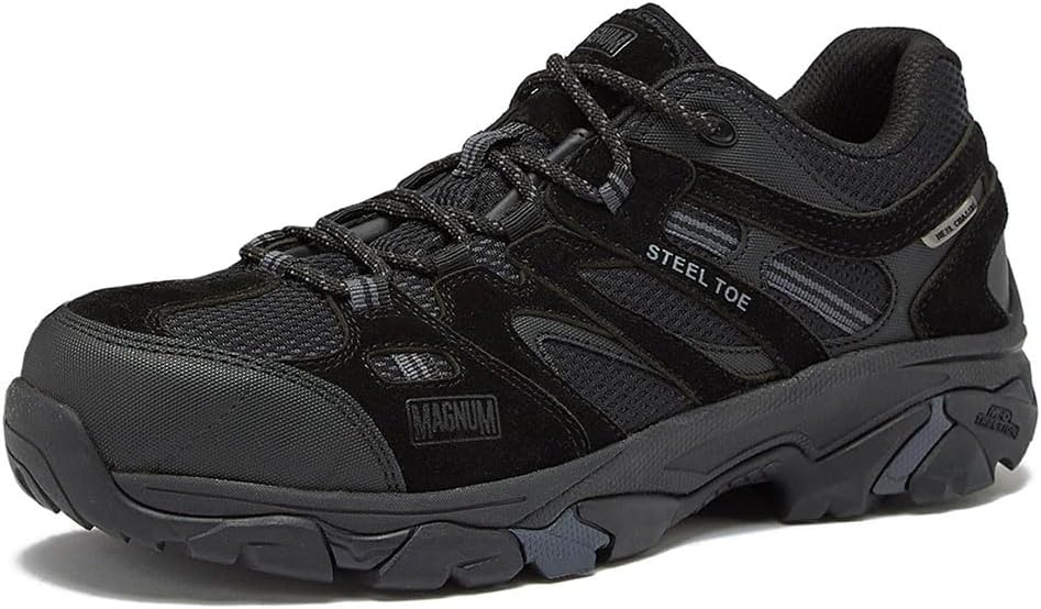 

Кроссовки MAGNUM Overwatch с черным стальным носком для мужчин, водонепроницаемые, удобные, с противоскользящей подошвой, стальные носки для мужчин, рабочая и защитная обувь для мужчин - средняя и очень широкая ширина, непробиваемые мужские туфл...