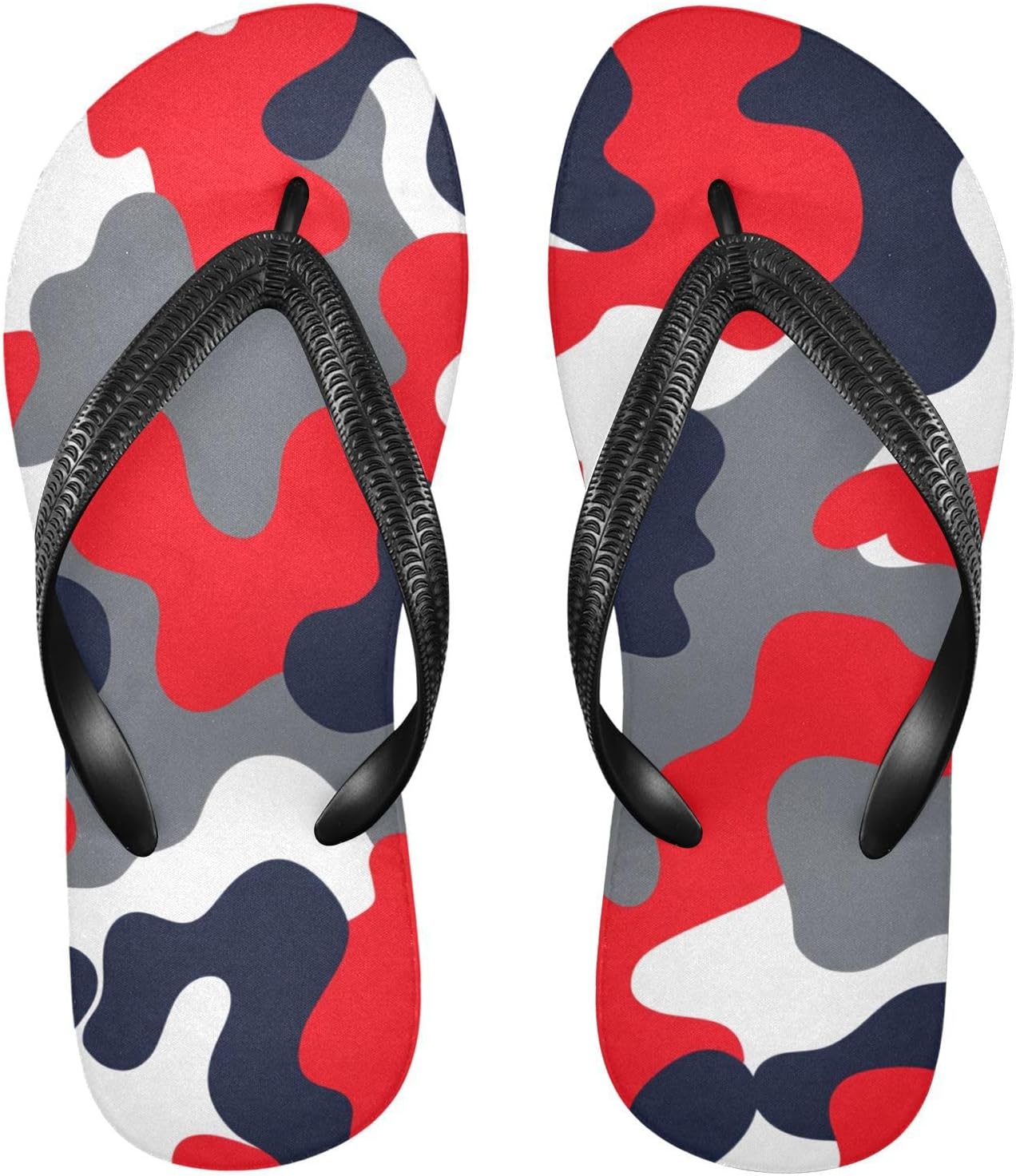

Мужские сланцы-шлепанцы камуфляжного цвета с красным и синим, пляжные резиновые нескользящие летние тапочки для прогулок Sinestour