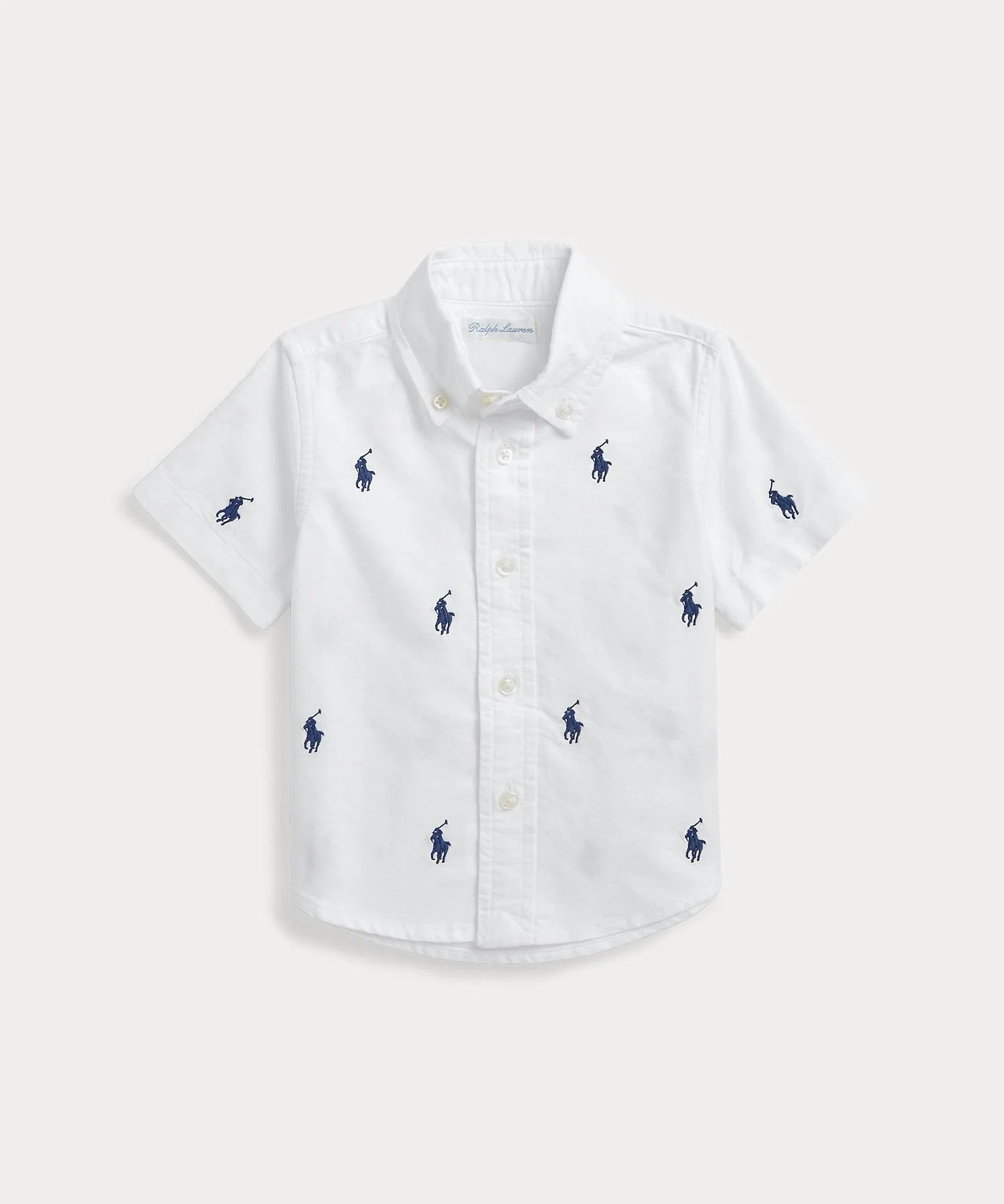 Детская хлопковая рубашка-поло с вышивкой POLO RALPH LAUREN CHILDRENSWEAR белая