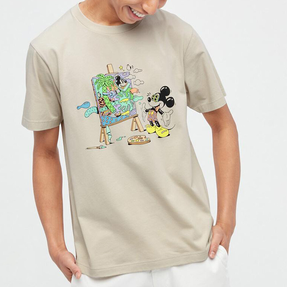 Футболка Steven Harrington X унисекс светло-бежевая Uniqlo, светло-бежевый — фото 3