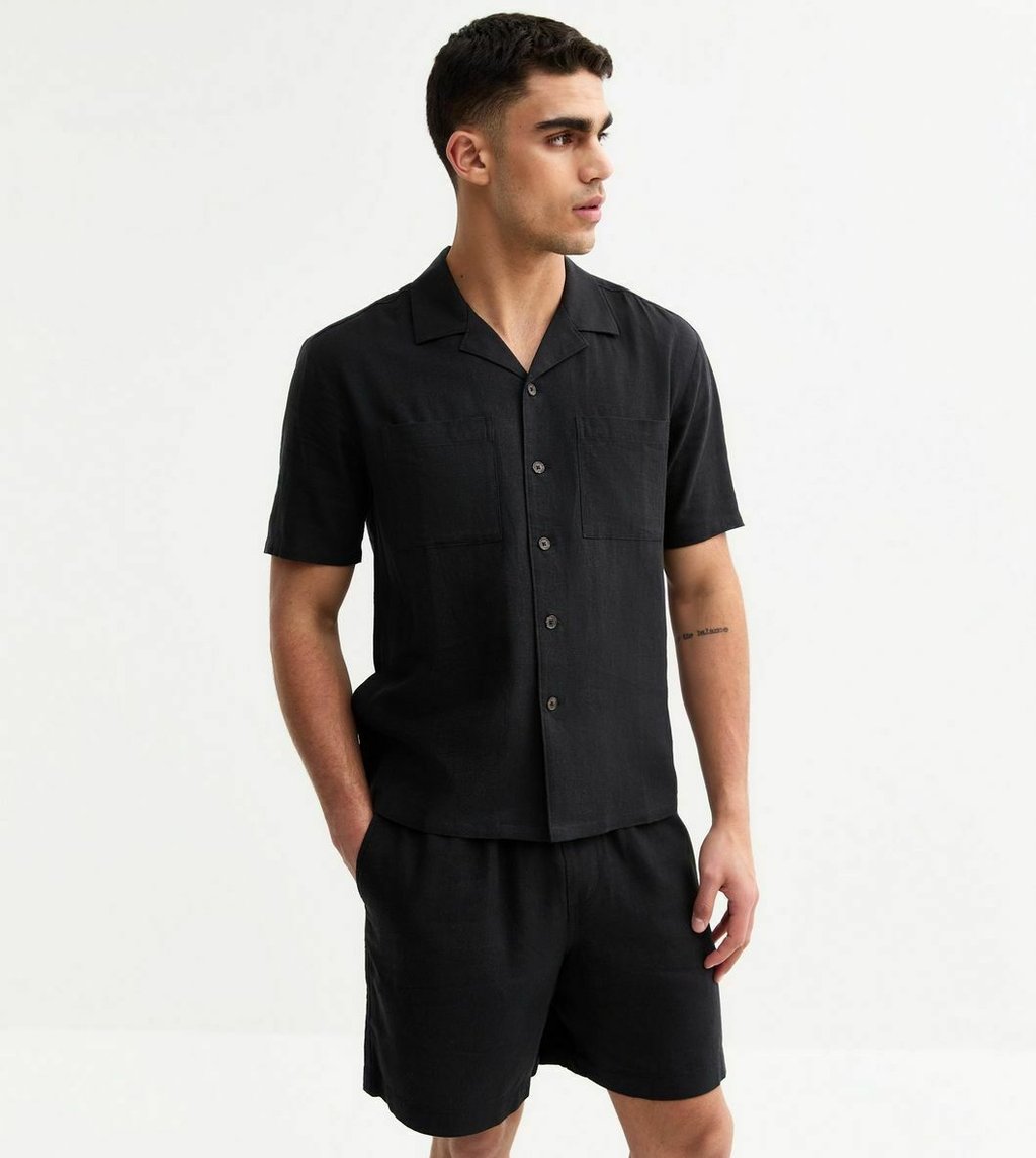 

Рубашка RELAXED LINEN BLEND New Look, черный