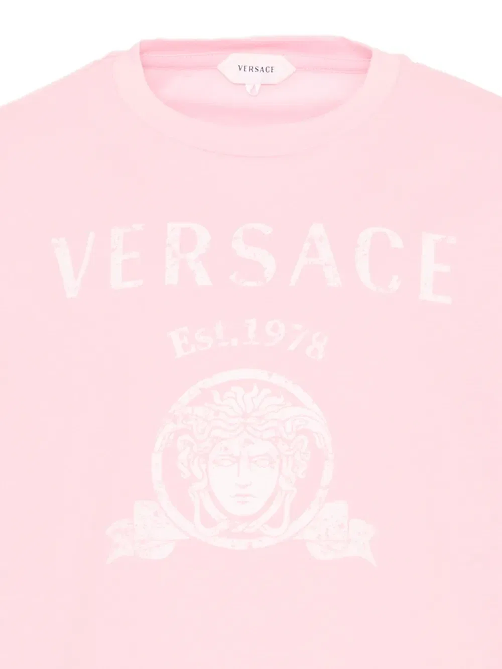 Футболка с принтом "Голова Медузы" Versace Kids, розовый — фото 3