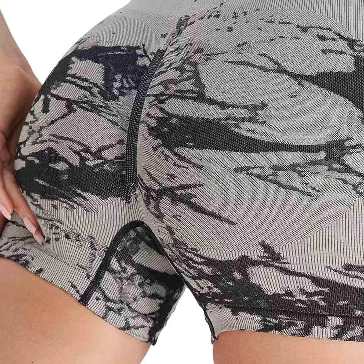 Женские шорты для йоги, высокие, с утяжкой, бренд NATHGAM, цвет Gray — фото 2