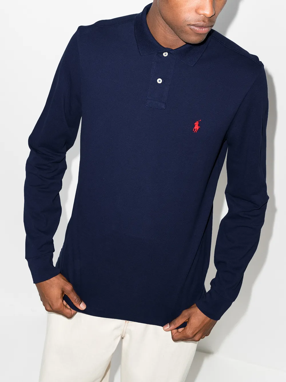 Рубашка поло с длинными рукавами и логотипом Polo Pony POLO RALPH LAUREN, синий — фото 2