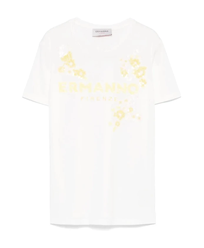 

Повседневная хлопковая футболка Ermanno Scervino, белый