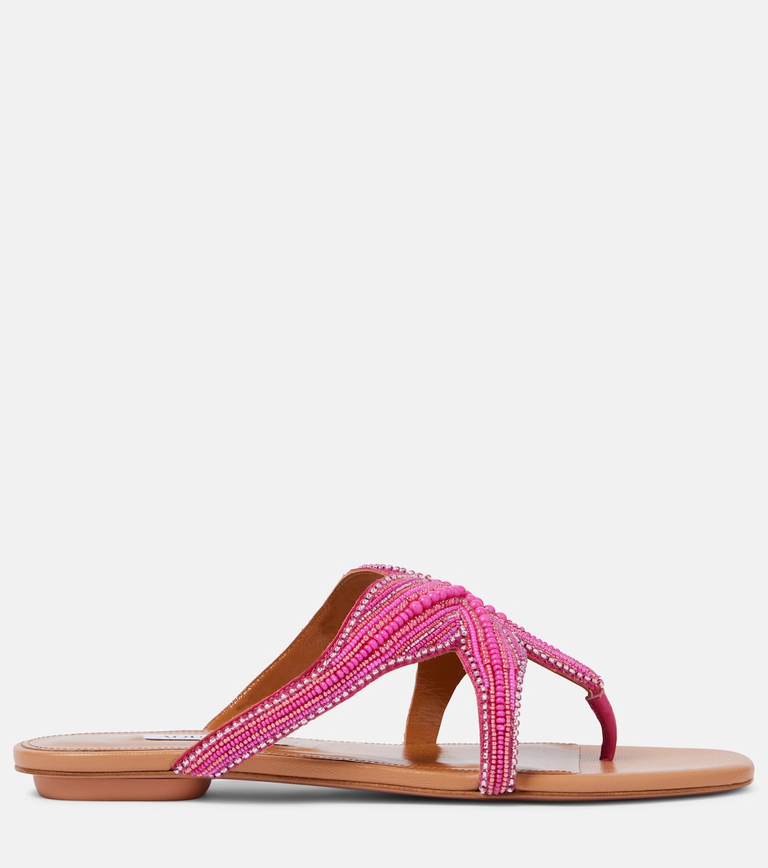Сандалии из кожи Reef Star с декоративными элементами Aquazzura, Pink/Red — фото 4