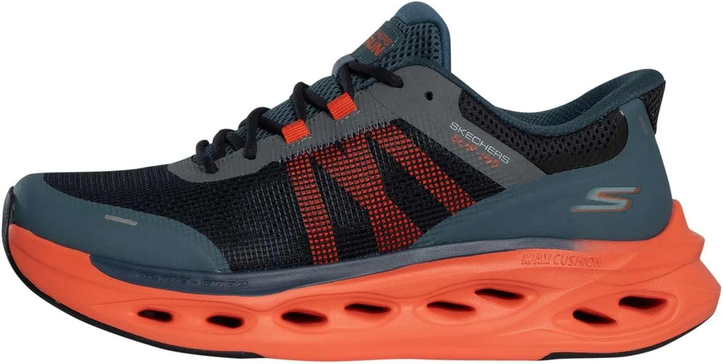 Мужские кроссовки Skechers Slip Ins Max Cushioning Glide Step Trainers, темно-синие/оранжевые — фото 2