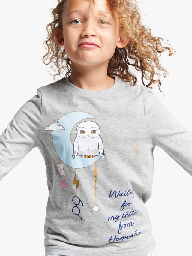 Детский пижамный комплект Harry Potter Hedwig из хлопковой смеси Brand Threads, Grey/Multi — фото 4