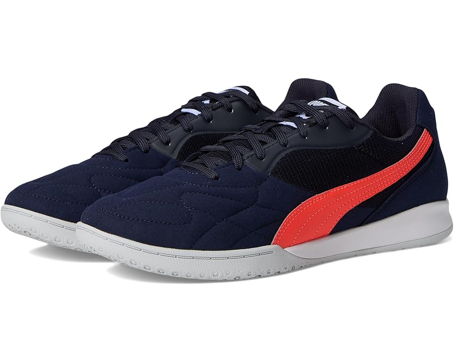 

Кроссовки PUMA King Top Indoor Trainer Soccer Shoes, цвет New Navy-Glowing Red-Silver Mist