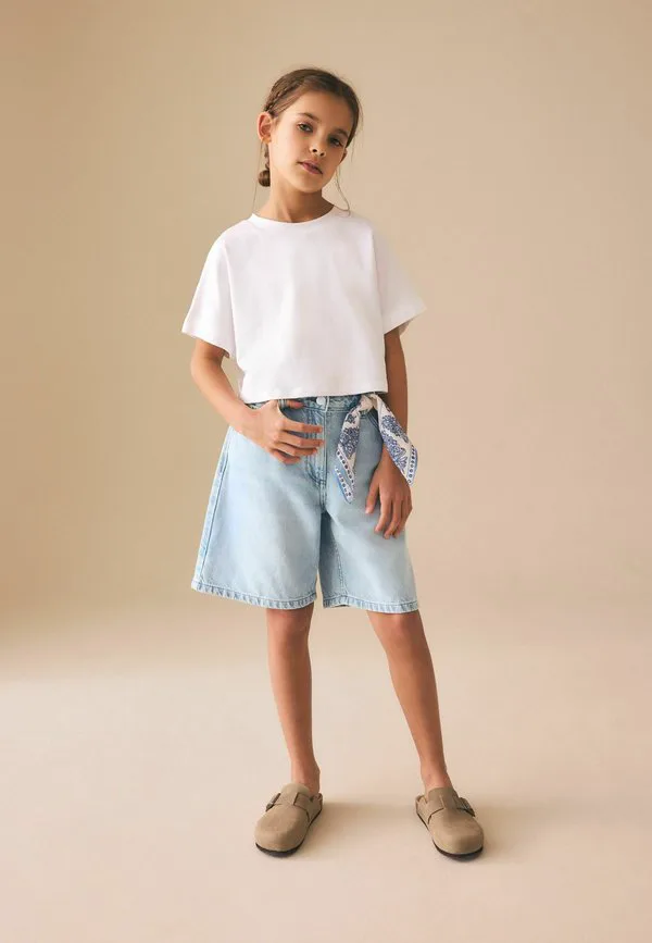 Свободные джинсовые шорты Next, Light Blue