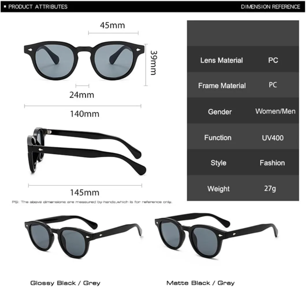 

Ретро круглые солнцезащитные очки для женщин и мужчин с защитой от УФ-излучения UV400, в стиле панк, с заклепками и градиентным переходом цвета UATXTAU, Grey Grey