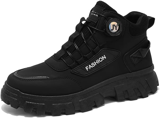 

Мужские высокие кроссовки, модные ботинки на платформе, массивная подошва, на шнуровке, черные/оливково-зеленые/желтые Generic