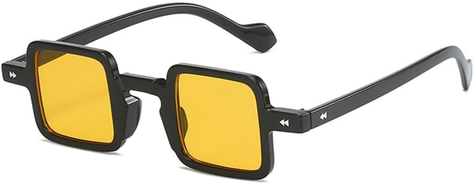 

Солнцезащитные очки LVTFCO Retro Small для женщин, прозрачные линзы конфетных цветов, модные солнцезащитные очки для мужчин, градиентные линзы, защита от УФ-излучения UV400, Black Yellow