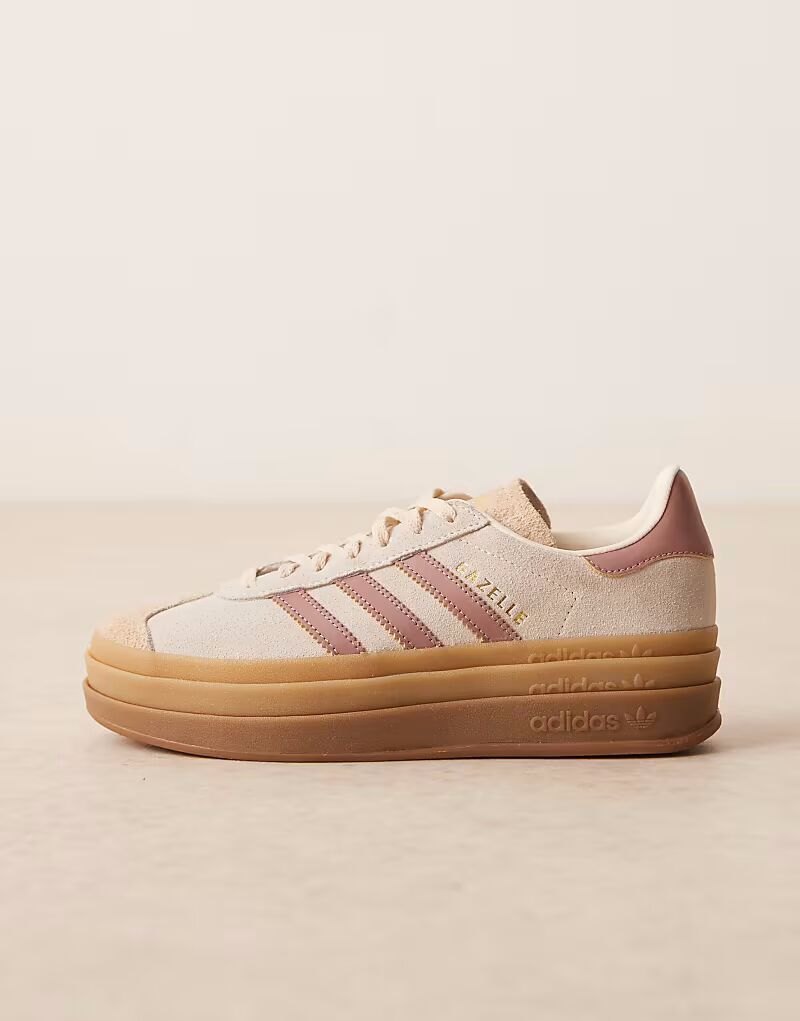 Кроссовки Adidas Originals Gazelle Bold в кремовом и теплом глиняном цвете — фото 2