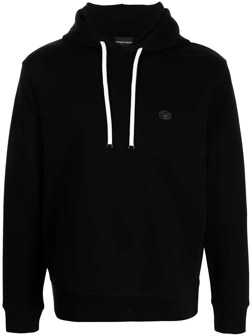 

Худи с нашивкой-логотипом EMPORIO ARMANI, черный