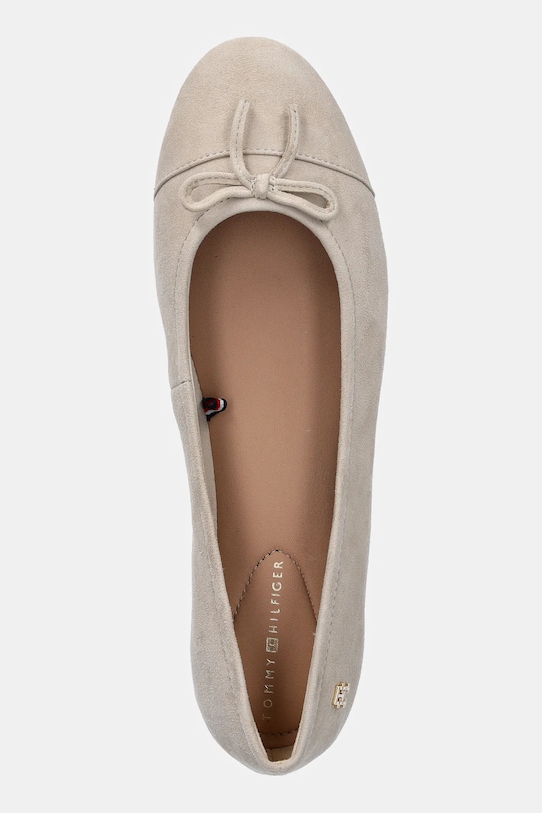 Замшевые балетки TOE CAP SUEDE BALLERINA с мыском Tommy Hilfiger, бежевый — фото 4