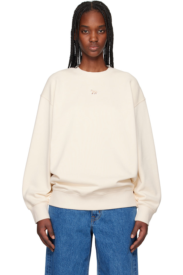 

Свитшот оверсайз с вышивкой лисёнка Maison Kitsuné, цвет marble