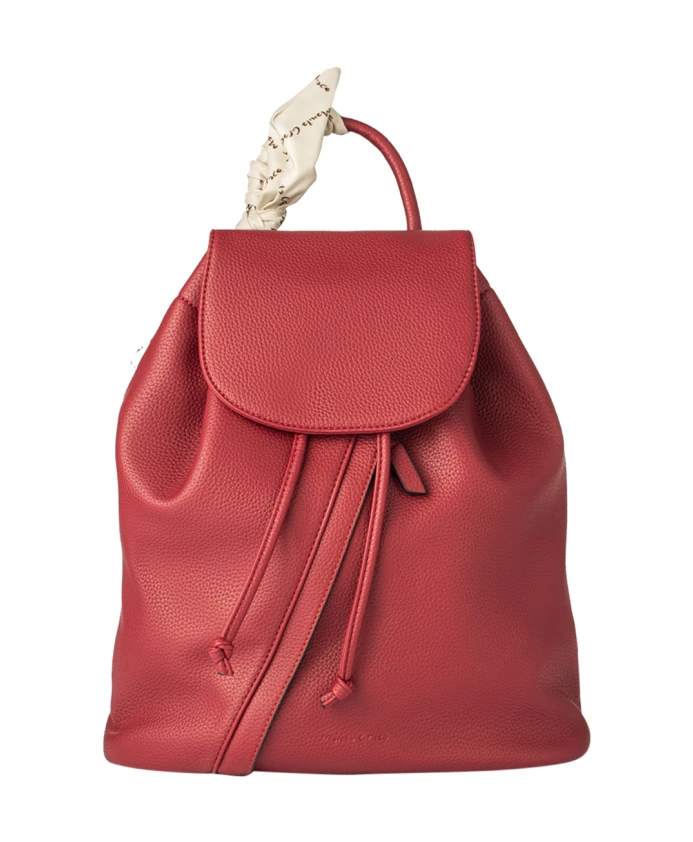 

Рюкзак из искусственной кожи с завязками и декоративным шарфом. Manila Grace, красный