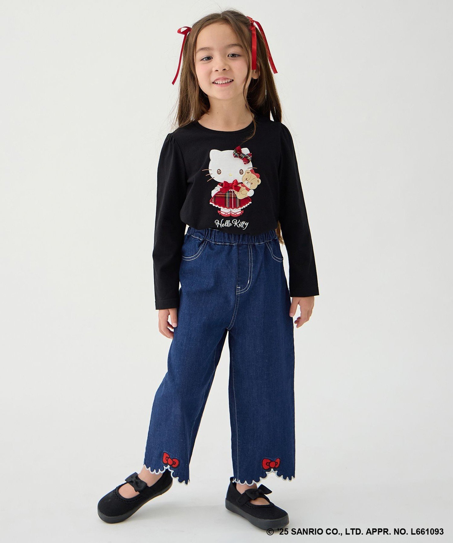 Футболка с длинными рукавами и аппликацией ANY KIDS, Black [005] — фото 2