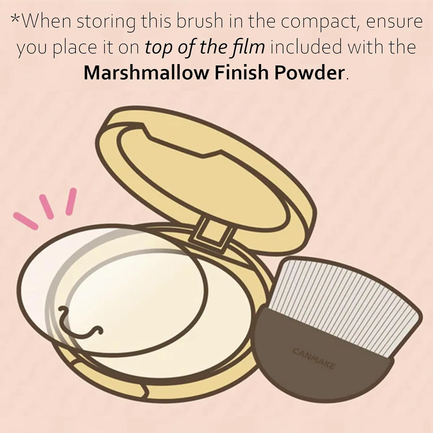 Кисть для лица Canmake Marshmallow Finish Powder Brush, круглая, матовый финиш, коричневая, 1 шт — фото 4