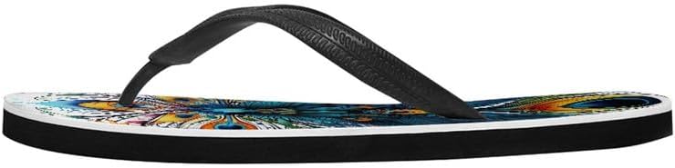 Сандалии-вьетнамки Semiouray для женщин, геометрический принт, закат, бабочка, обувь для путешествий, удобные тапочки Lotus, сандалии-вьетнамки, Colorful Feather — фото 3
