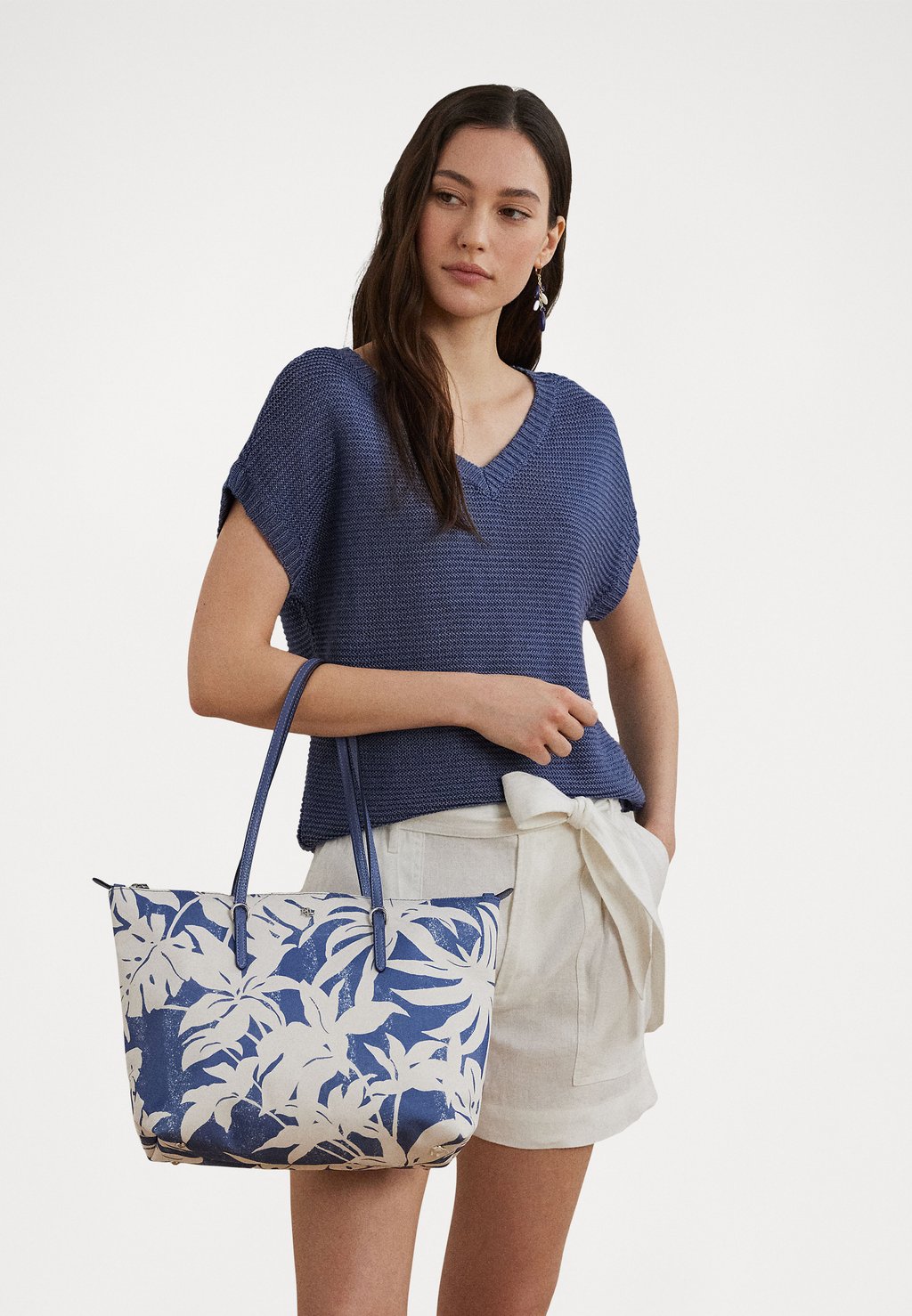 

Сумка-тоут NYLON MEDIUM KEATON TOTE BAG Lauren Ralph Lauren, синий