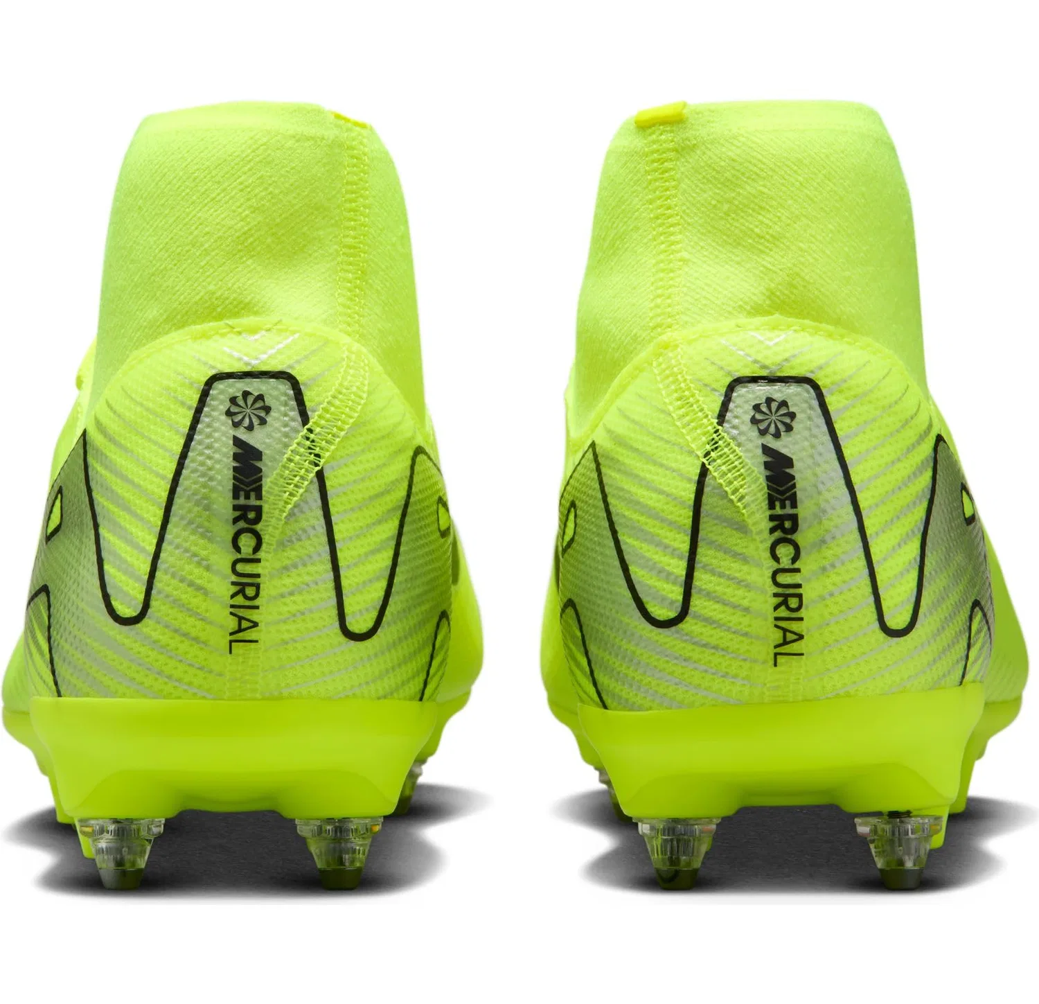 Детские бутсы для девочек с улучшенной амортизацией NIKE Mercurial Superfly 10 Academy Sg-pro, Volt Black — фото 3