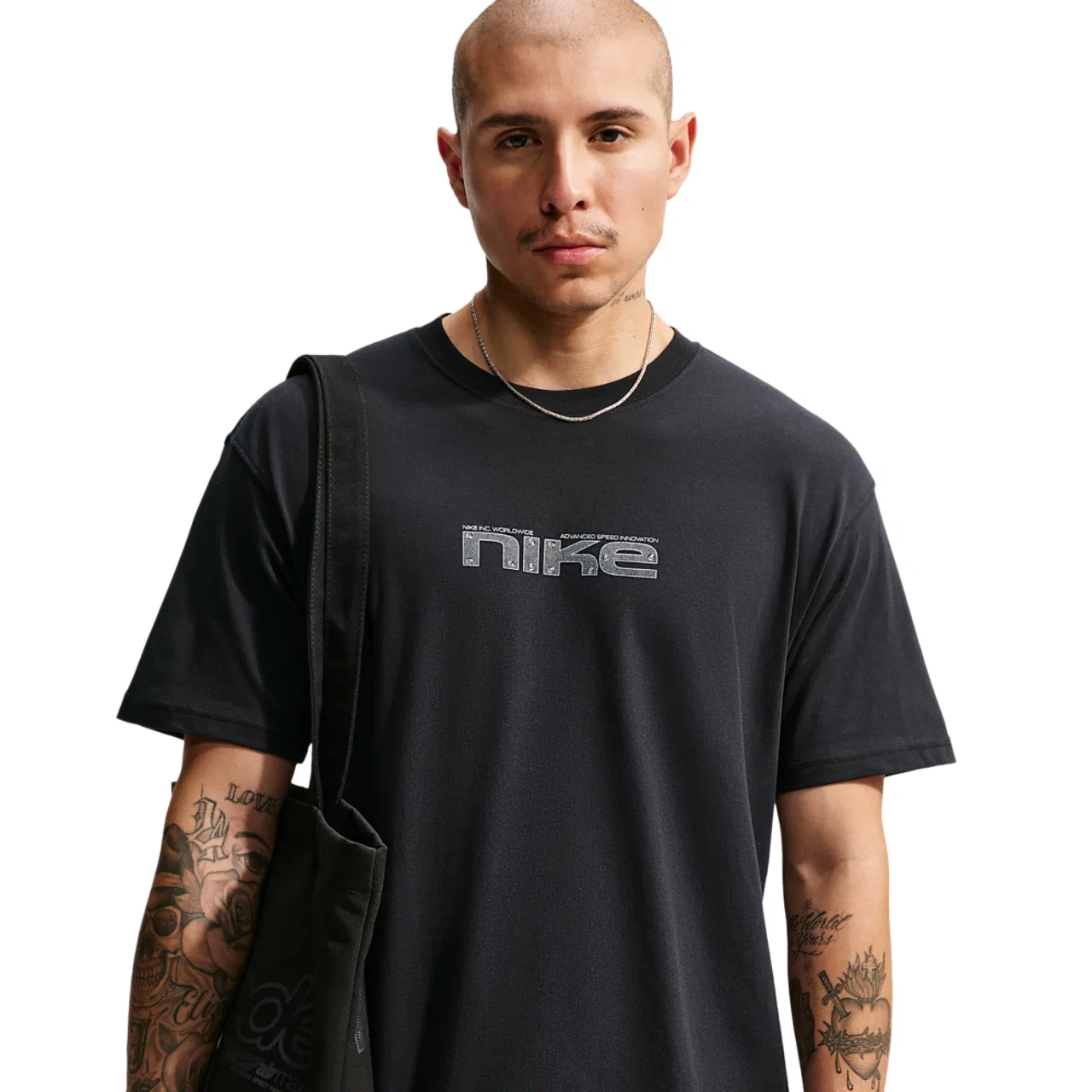Мужская футболка с принтом Loose Race Helmet Nike, Black