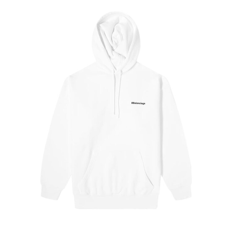 

Худи Balenciaga Corporate Logo Popover Hoodie 'White/Black', белый