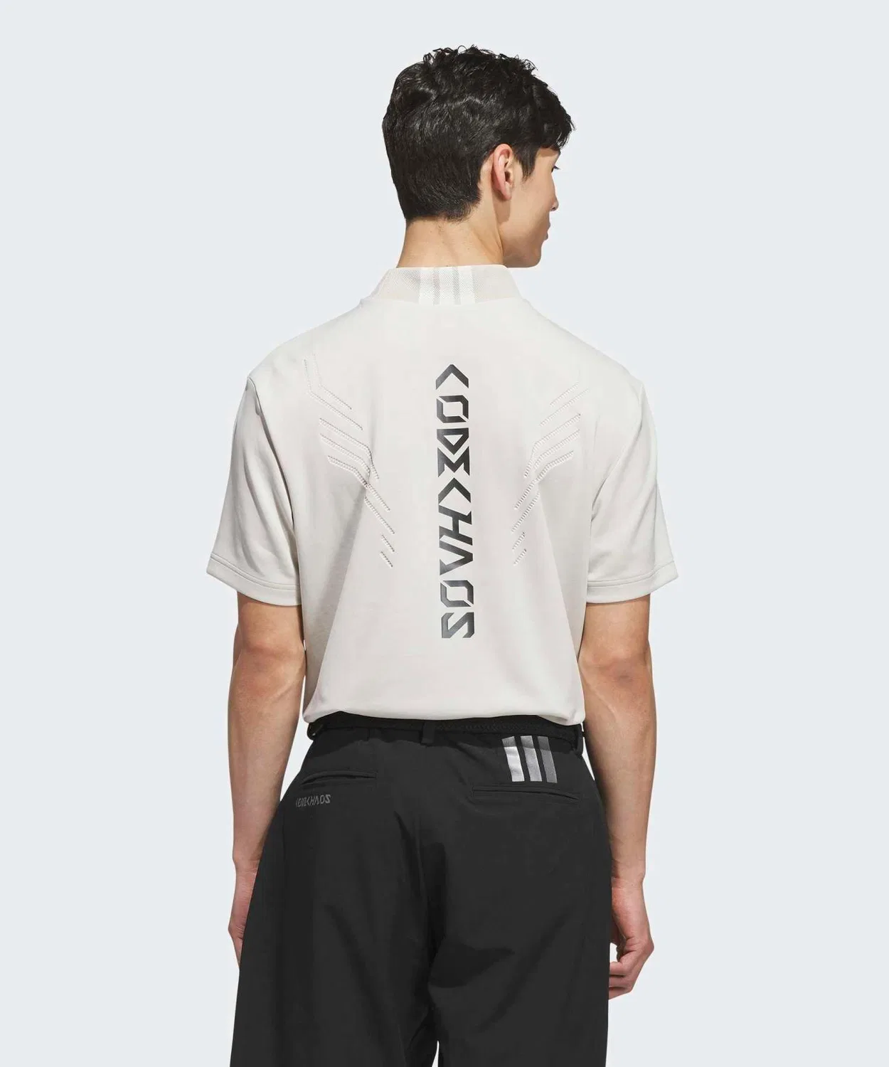 Мужская хлопковая футболка-поло с коротким рукавом Adidas Golf, Cream — фото 2