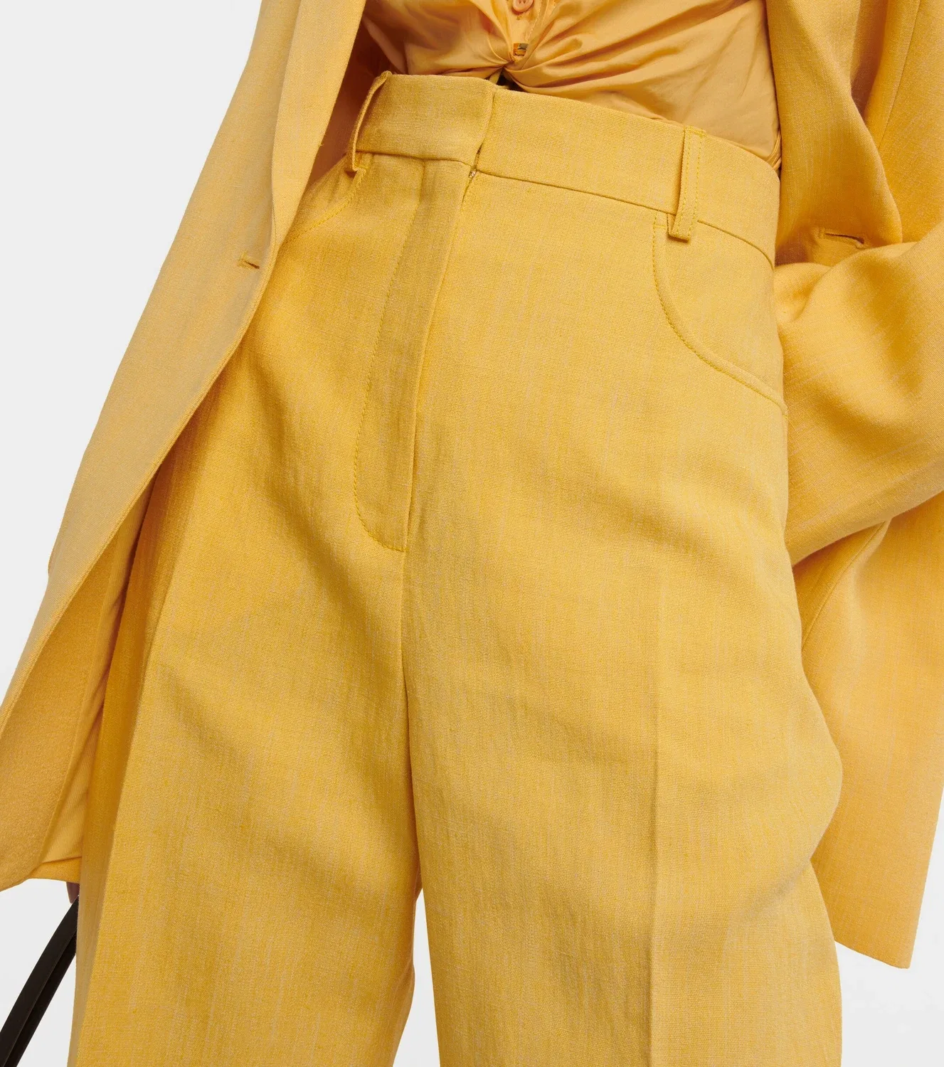 Брюки Le Pantalon Sauge из смесового льна JACQUEMUS, желтый — фото 4