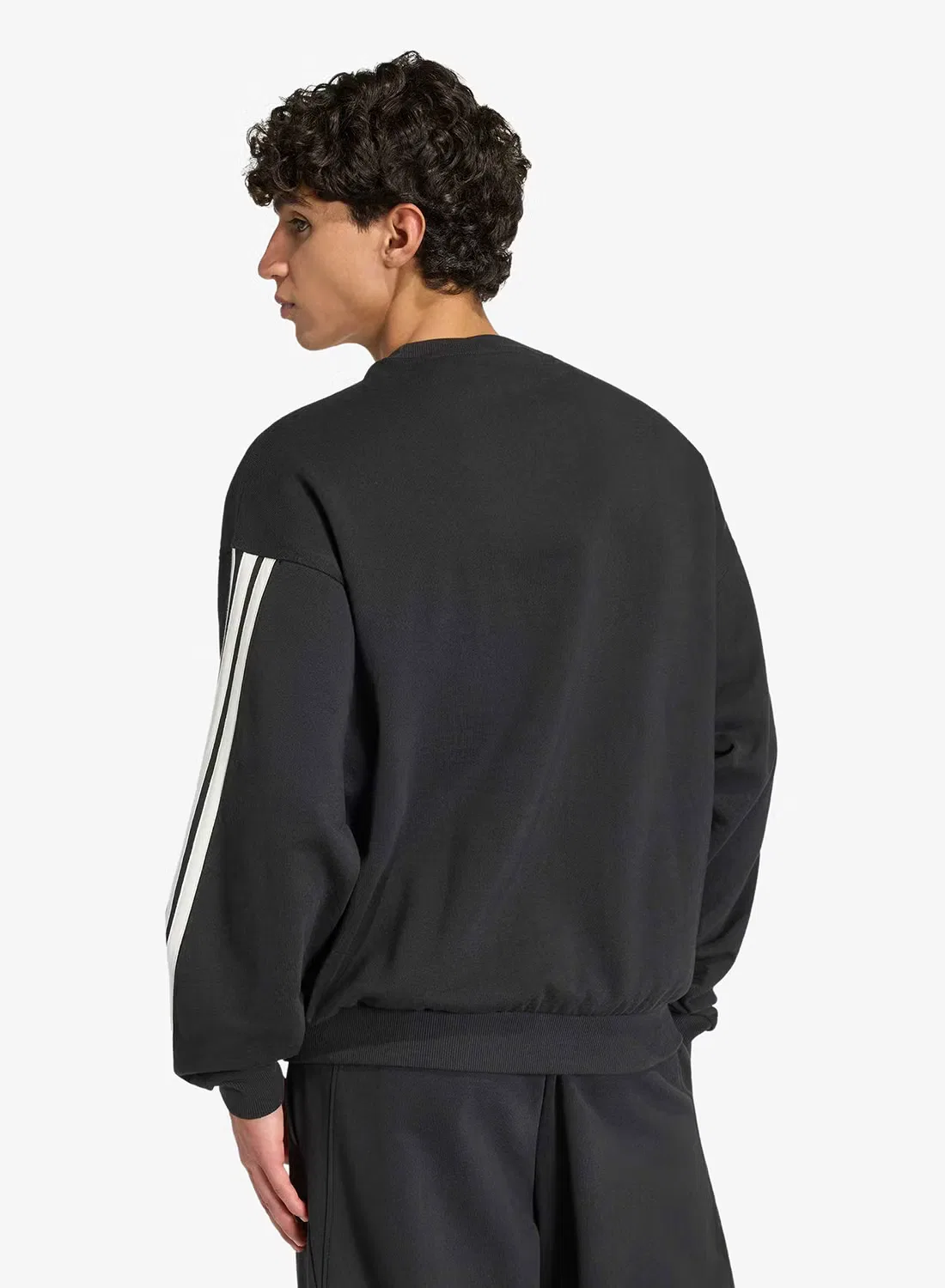 Свитшот с длинным рукавом 3-Stripes Adidas, черный — фото 2