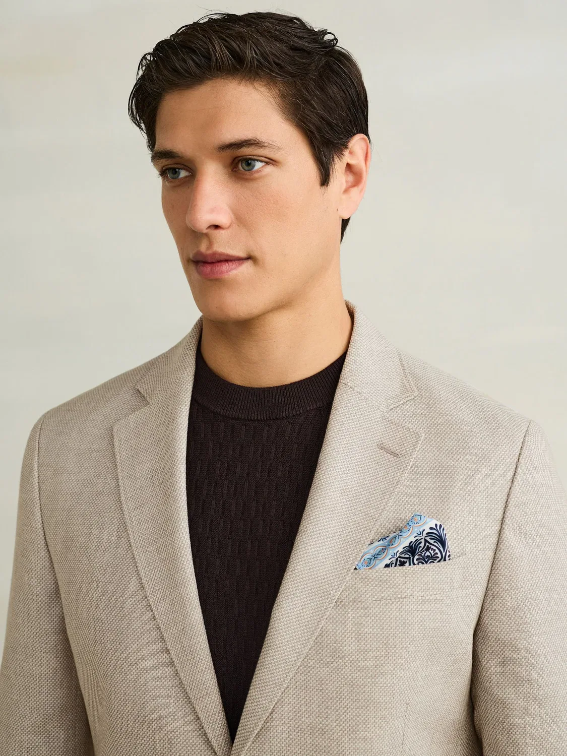 Блейзер из льняной смеси, Slim Fit Next, камень