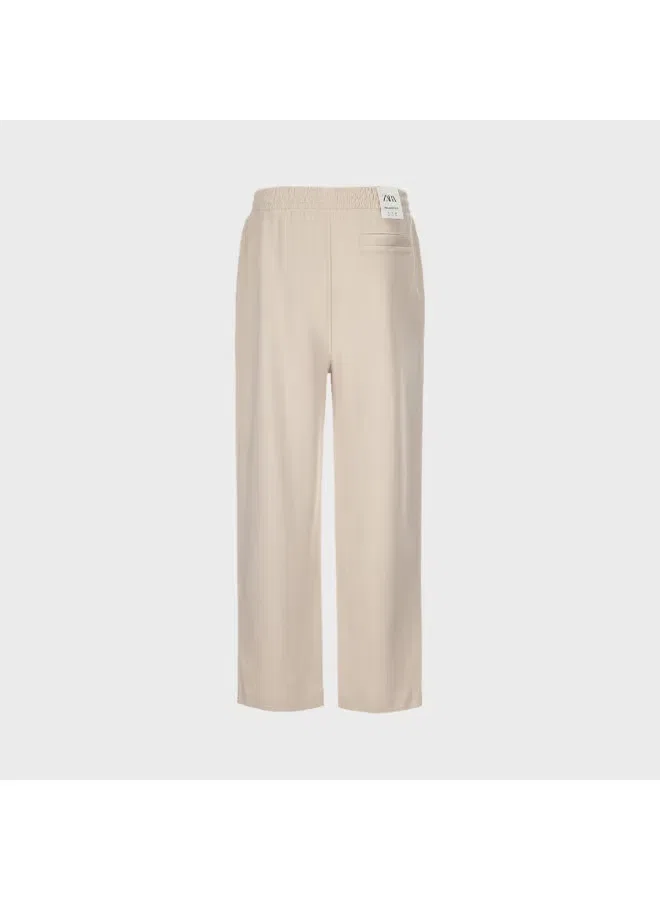 Штаны спортивные с кулиской Zara, серо-абрикосовый — фото 3