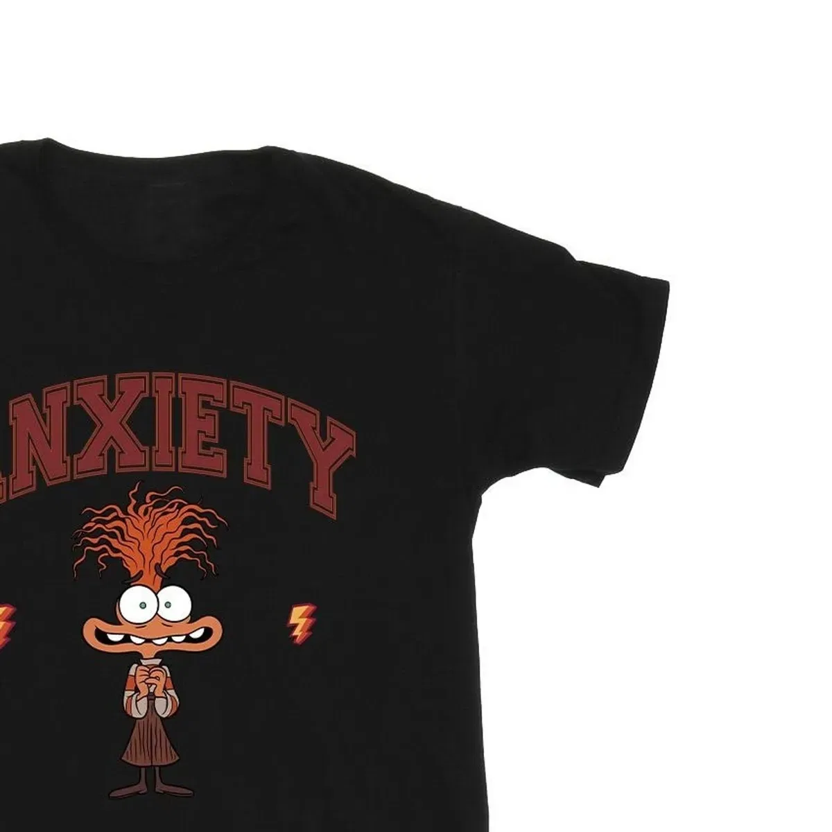 Детская хлопковая футболка Anxiety collegiate Inside Out, Black — фото 2
