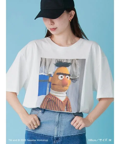 Детская футболка с принтом Vintage Photo SESAME STREET, Off White