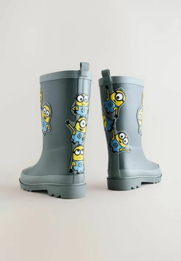 Сапоги с принтом Minions Wellies Next grey, серый — фото 3