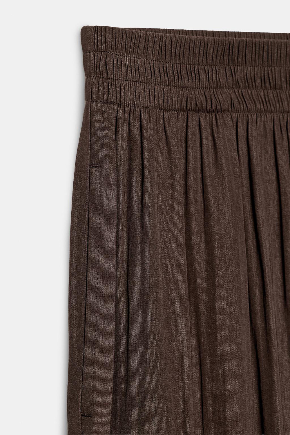 Брюки Zara Flowing Wide-Leg, коричневый — фото 3