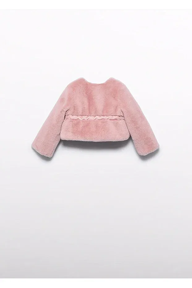Детское пальто для девочек с искусственным мехом Abel & Lula, Pink — фото 2