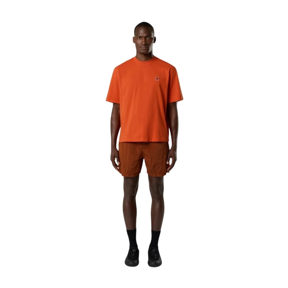 Мужская футболка Stone Island Regular-fit With Compass Patch, оранжевый