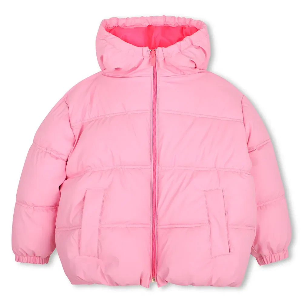 Детская куртка для девочек с капюшоном, с принтом и пайетками Billieblush, Pink