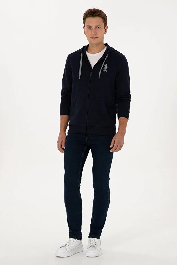 Мужской кардиган с капюшоном модель 50307765-vr033 U.S. Polo Assn., Navy Blue — фото 4