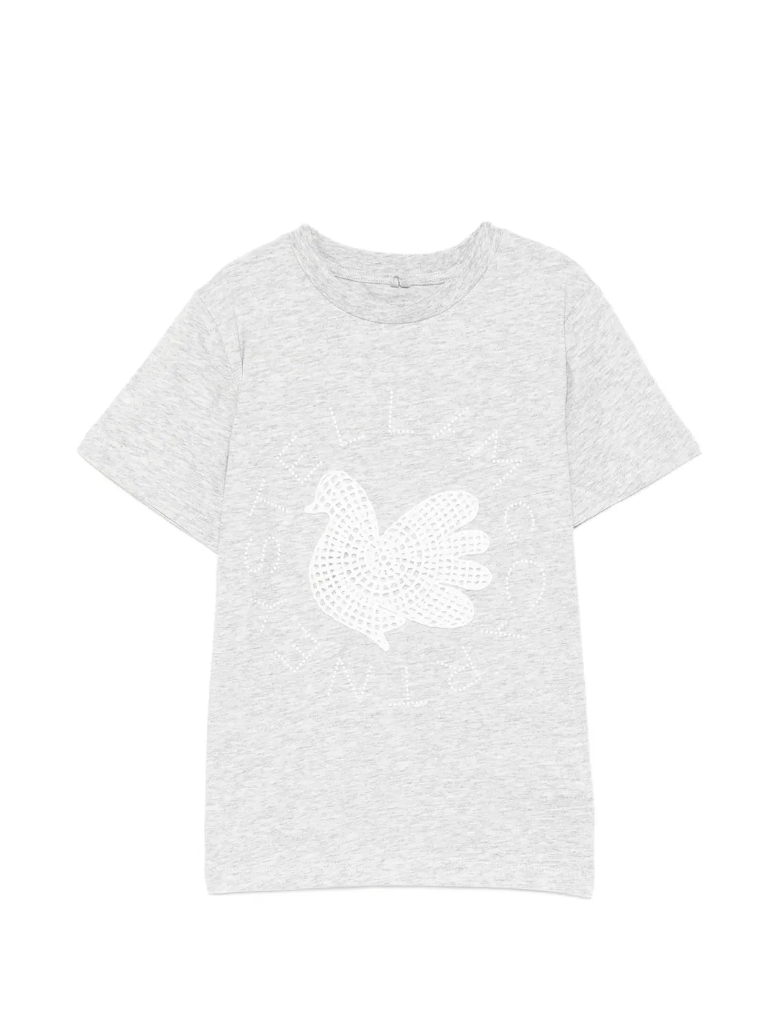 Футболка с вышивкой Stella Mccartney Kids, серый