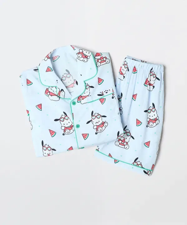 Пижама с коротким рукавом Sanrio Characters, детская, Spao Kids, светло-голубой — фото 2