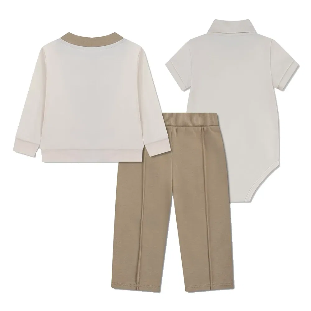Комплект из 3 предметов Mon Premier Lacoste Kids, бежевый — фото 2