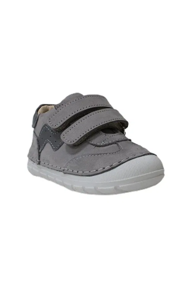 Детские туфли для девочек с геометрическим принтом Hearted velcro first step shoes Ilhan Paşaoğlu, Gray — фото 3