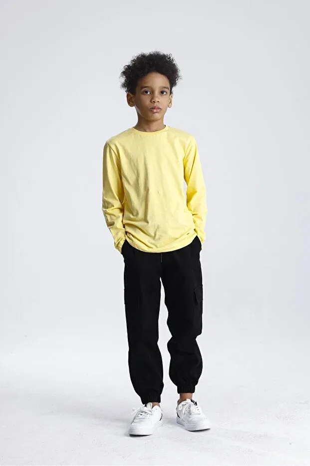 Детская футболка с длинным рукавом Basic Miababy, Yellow — фото 2