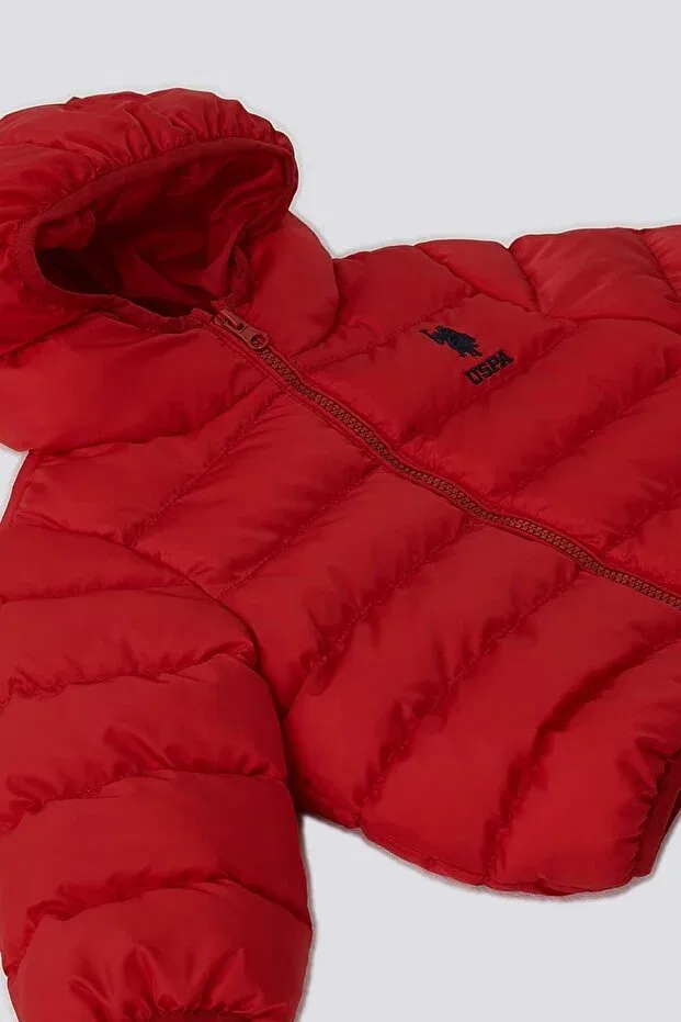 Детское пальто для девочек с капюшоном U.S. Polo Assn., Red — фото 2