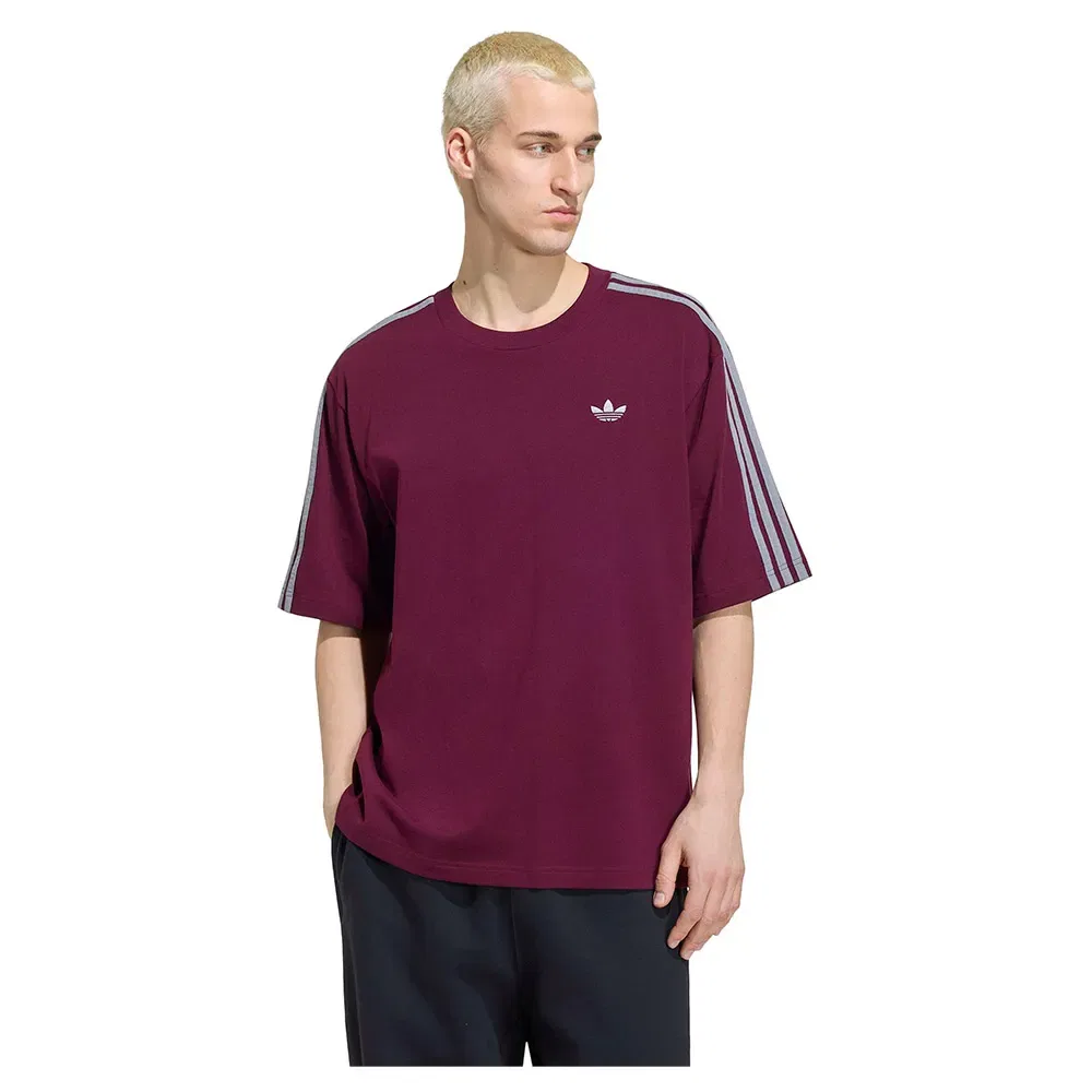 Футболка оверсайз с тремя полосками Adicolor Adidas Originals, фиолетовый