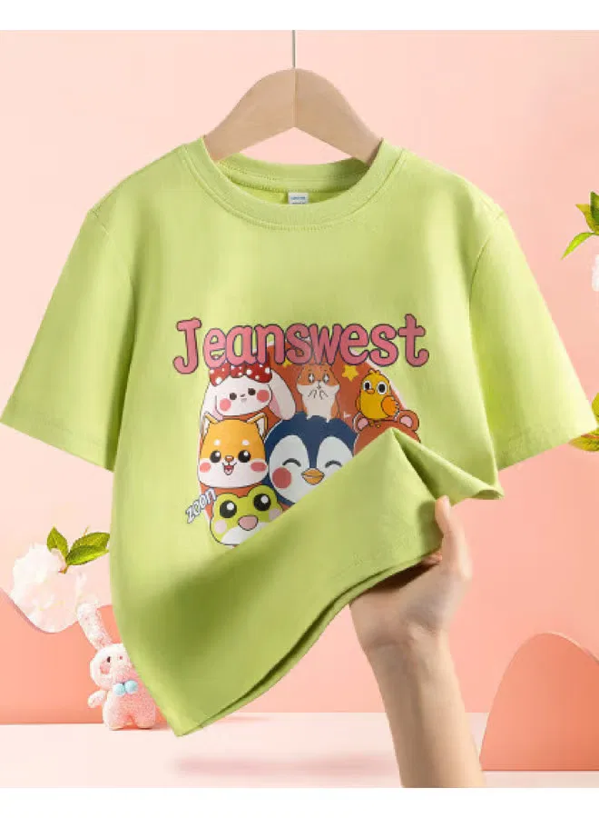 Футболка с коротким рукавом с принтом для девочек Jeanswest, мятный